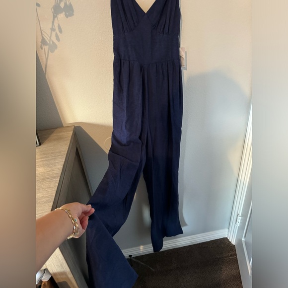 Japna linen blend jumpsuit. Navy blue. NWT. - Picture 11 of 12